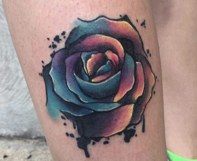 Tattoo of a colorful flower